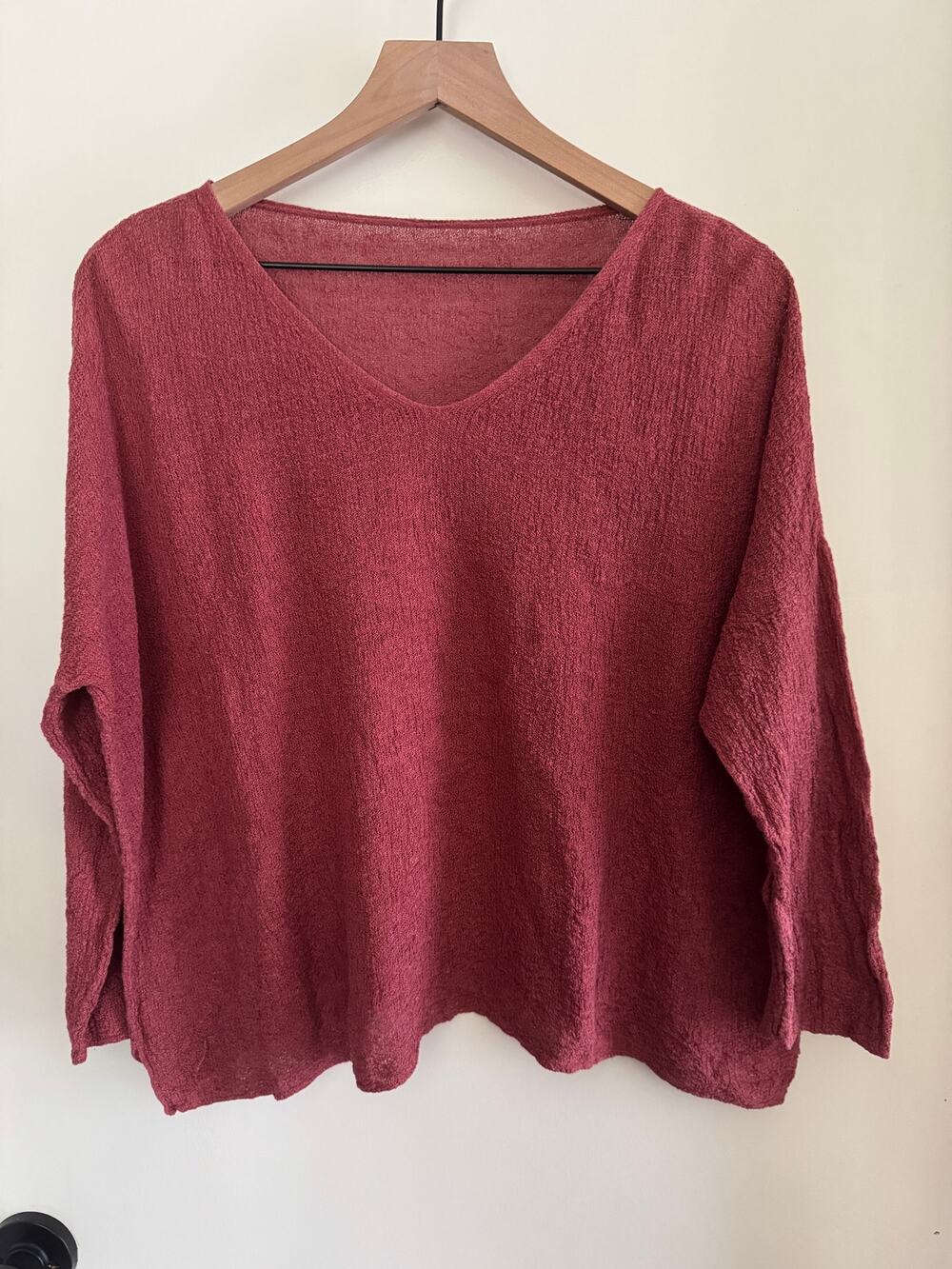 EILEEN FISHER long sleeve organic linen boxy top